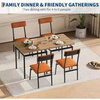 Set da pranzo per 3 persone, Tavolo e sedie moderni in legno con 2 sedie imbottite in pelle PU, Set da 3 pezzi per angolo colazione, Per piccoli spazi