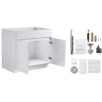VEVOR Shaker Base Cabinet, 36-Inch Unassembled Sink Base Cabinet, 36 W x 24 D x 34.5 H Ready to Assemble Cabinet, White