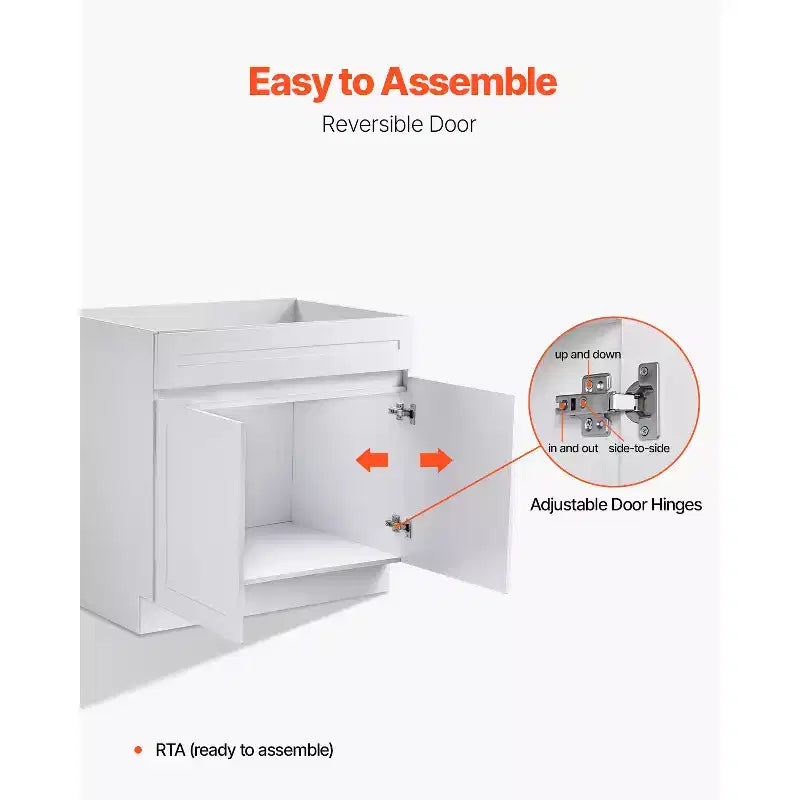 Mobile base VEVOR per lavello serie Shaker, 36 pollici, da assemblare, 36 L x 24 P x 34,5 A, bianco