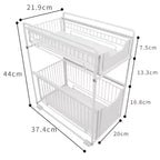 Organizzatore estraibile per armadio, cestelli in filo metallico a 2 livelli con cassetto scorrevole, cestelli in filo metallico scorrevoli in acciaio al carbonio per dispensa da cucina
