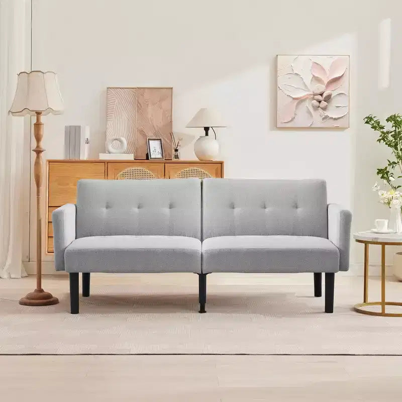 Divano letto a due posti, divano reclinabile regolabile in 3 posizioni, design rialzato da terra per una facile pulizia, divano pieghevole moderno per soggiorno, appartamento, ufficio