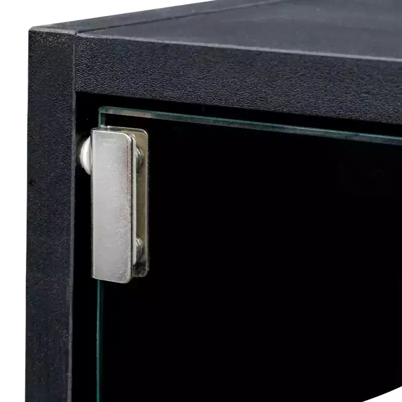 Scarpiera Okak con tre ante in vetro, porta scarpe con maniglia in metallo, porta scarpe per ingresso, soggiorno