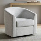 Studio 55D Poltrona Girevole in Tessuto Grigio, Larga 78 cm