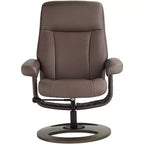 Poltrona Reclinabile Moderna BenchMaster Bruce in Similpelle Marrone Cioccolato con Poggiapiedi Ottomano, Girevole Manuale Ergonomica per Camera da Letto