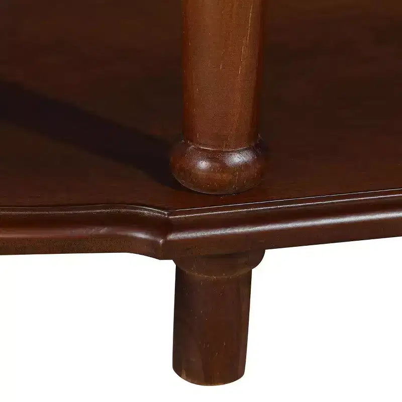 Hostack 52'' Tavolo Consolle Retrò Curvo in Legno con Ripiano Aperto e 2 Cassetti per Soggiorno e Ingresso, Ciliegio