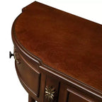 Hostack 52'' Tavolo Consolle Retrò Curvo in Legno con Ripiano Aperto e 2 Cassetti per Soggiorno e Ingresso, Ciliegio
