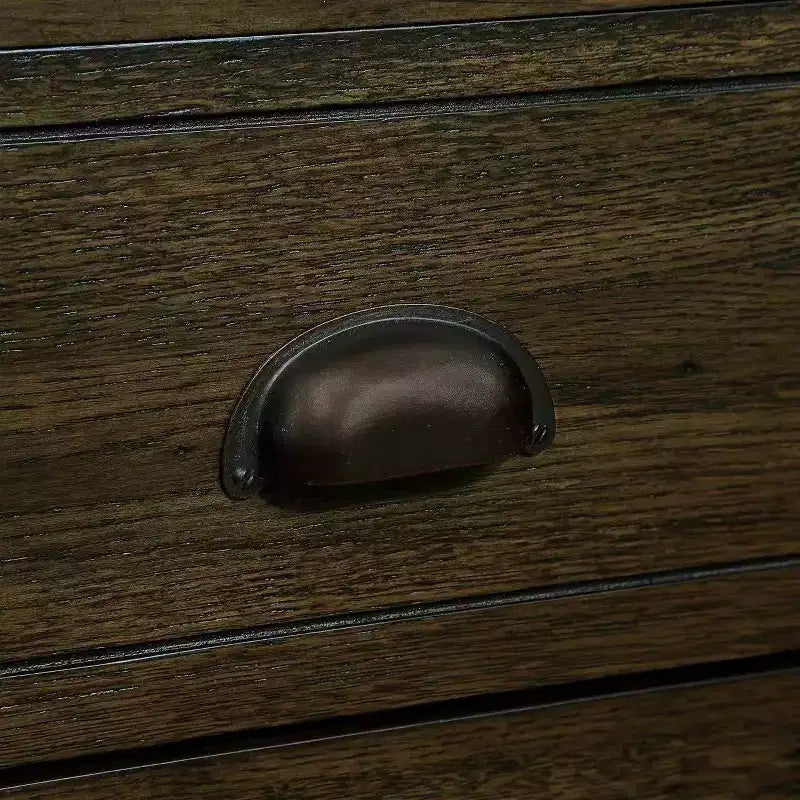 Tavolino da caffè in legno Hostack da 40'' con 4 cassetti e gambe decorate con rivetti per soggiorno, facile da montare, color espresso