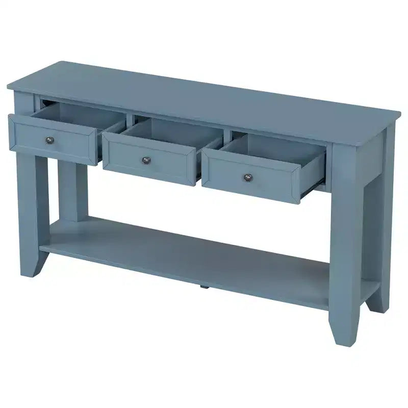 Consolle Luxystar con tre cassetti e ripiano, blu