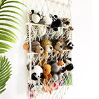 TROPOW Rete per riporre giocattoli, amaca in macramè per animali di peluche, organizer per giocattoli da appendere, portaoggetti in rete per la stanza dei bambini, sala giochi, A