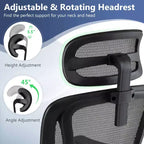 Sedia da ufficio ergonomica Costway con poggiatesta girevole e supporto lombare regolabile