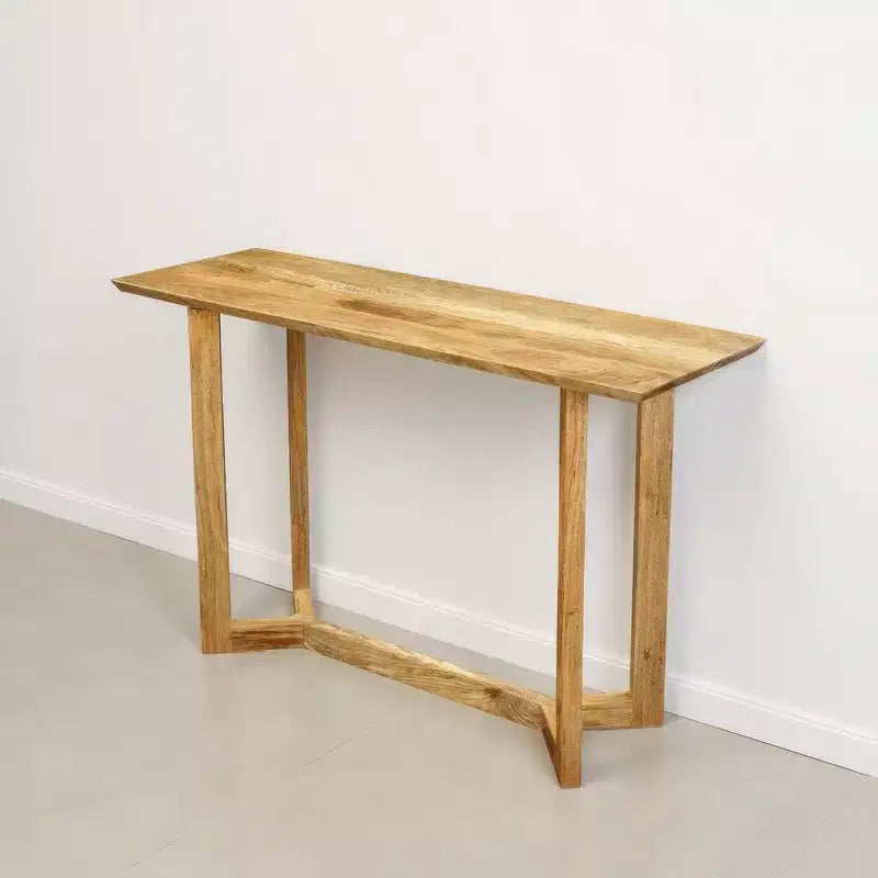 Tavolo consolle Royal Hampton | Piano rettangolare da 48 pollici | Struttura aperta con base a cavalletto | Legno di mango