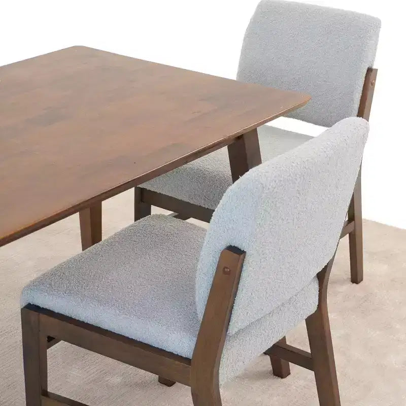 Sedia da pranzo, confezione da 2, grigio chiaro, schiuma ad alta densità, supporto lombare angolato