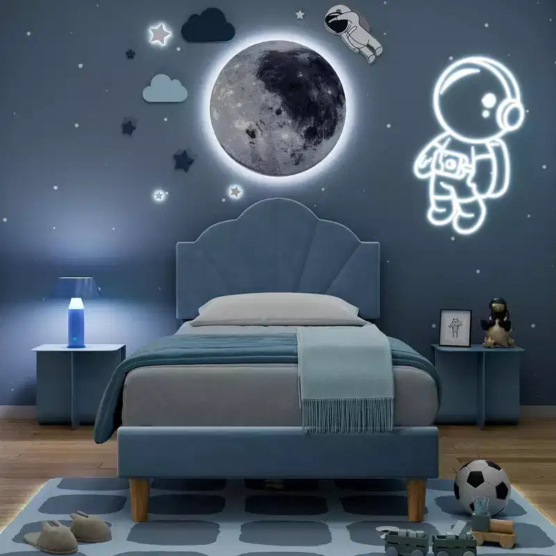 Coolmee Struttura Letto Singolo/Singolo XL, con Rivestimento in Velluto e Testiera Regolabile in Altezza per Bambini e Ragazzi, con Supporto a Doghe in Legno