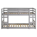 GDFStudio Michelle Letto a Castello in Legno con Sponde e Scalette Integrate, Due Letti Singoli