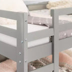 GDFStudio Michelle Letto a Castello in Legno con Sponde e Scalette Integrate, Due Letti Singoli