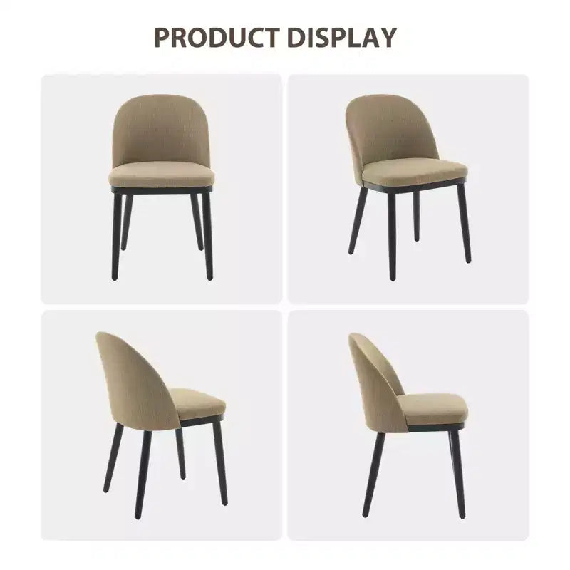 Set di 4 sedie da pranzo, sedie da cucina ergonomiche imbottite con gambe in acciaio, sedia da cucina in tessuto moderno di metà secolo