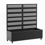 MAYEERTY Fioriera con traliccio in ferro nero Harold largo 1 stretto 2 tipo B stile a persiana 120x120x40cm set da 3 pezzi