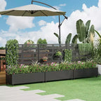 MAYEERTY Fioriera con traliccio in ferro nero Harold largo 1 stretto 2 tipo B stile a persiana 120x120x40cm set da 3 pezzi