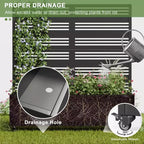 MAYEERTY Fioriera con traliccio in ferro nero Harold largo 1 stretto 2 tipo B stile a persiana 120x120x40cm set da 3 pezzi