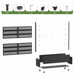 MAYEERTY Fioriera con traliccio in ferro nero Harold largo 1 stretto 2 tipo B stile a persiana 120x120x40cm set da 3 pezzi