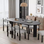 MAYEERTY 67 Wood Oval Dining Table for 4-6, Farmhouse Modern Kitchen & Dining Room Table