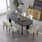 MAYEERTY 67 Tavolo da pranzo ovale in legno per 4-6 persone, tavolo moderno da cucina e sala da pranzo in stile rustico