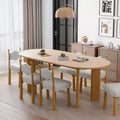 MAYEERTY 67 Wood Oval Dining Table for 4-6, Farmhouse Modern Kitchen & Dining Room Table