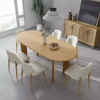 MAYEERTY 67 Tavolo da pranzo ovale in legno per 4-6 persone, tavolo moderno da cucina e sala da pranzo in stile rustico