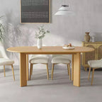 MAYEERTY 67 Tavolo da pranzo ovale in legno per 4-6 persone, tavolo moderno da cucina e sala da pranzo in stile rustico