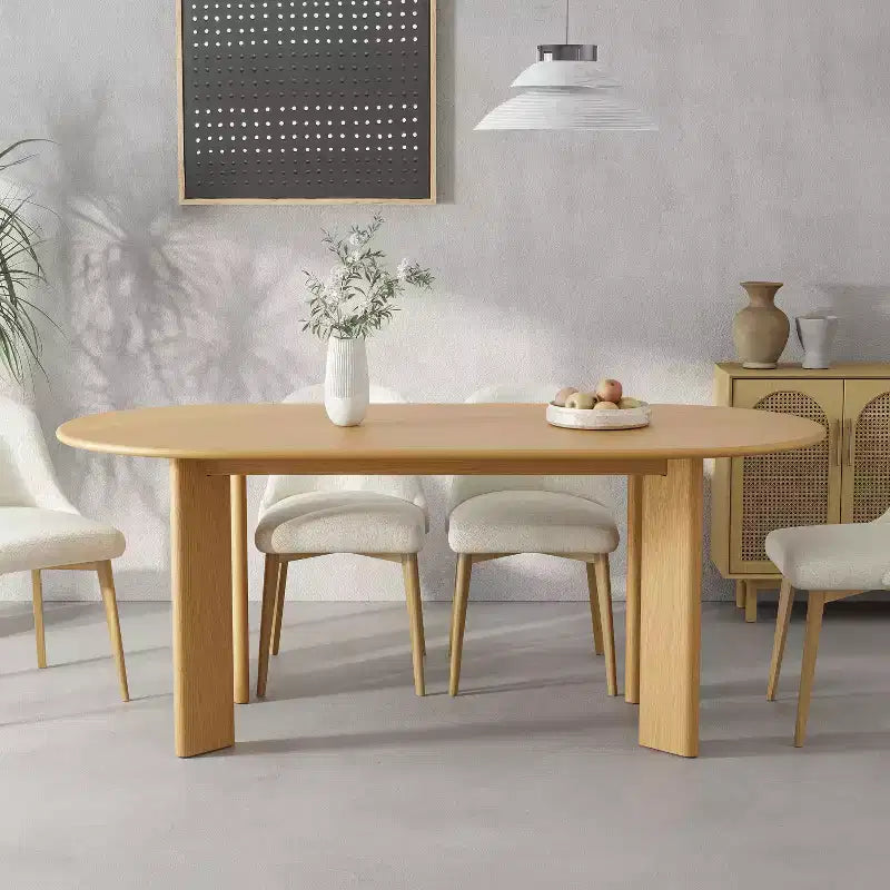 MAYEERTY 67 Tavolo da pranzo ovale in legno per 4-6 persone, tavolo moderno da cucina e sala da pranzo in stile rustico