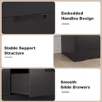 Cassettiera a 6 cassetti per camera da letto, armadietto con cassetti e maniglie, organizer in legno per soggiorno, cameretta, ingresso, nero