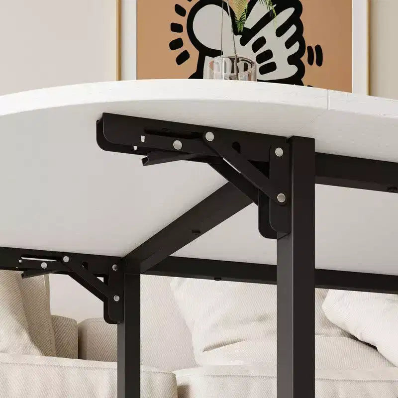 Famapy Tavolino da caffè trasformabile contemporaneo, estensibile da quadrato a ovale, con ripiano portaoggetti, regolabile e salvaspazio per soggiorno