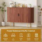 Acekool 47 Mobile Contenitore Scanalato con Ante Scorrevoli, Consolle Moderna con Ripiani Regolabili per Soggiorno, Sala da Pranzo, Ingresso