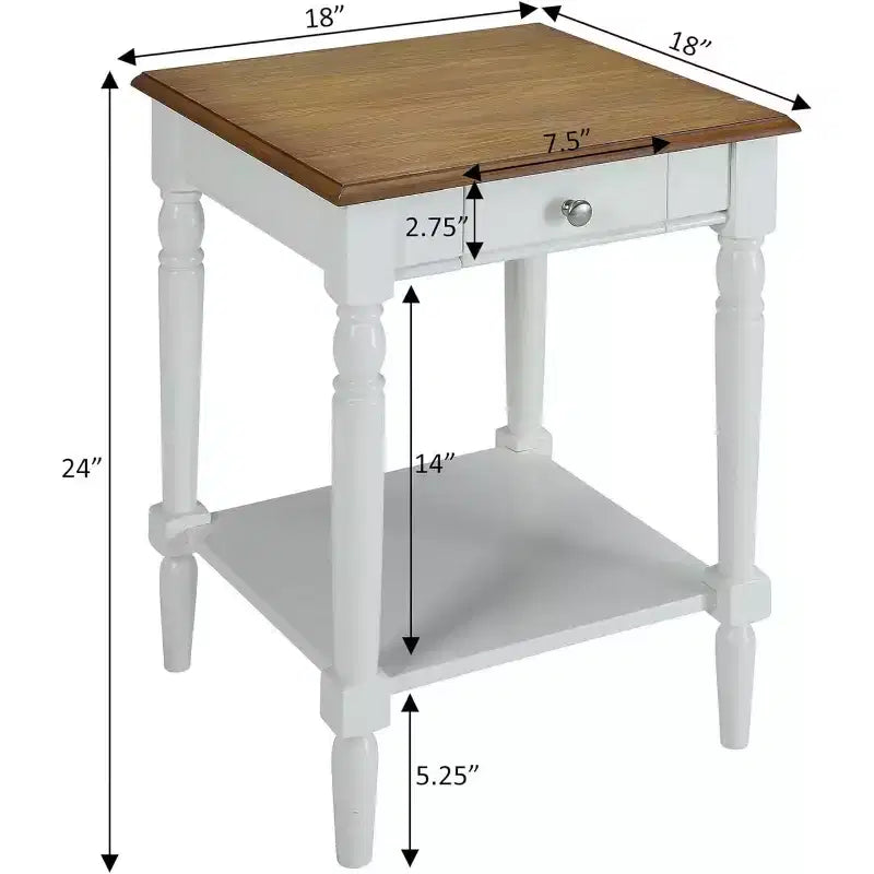 HomeStock Tavolino da Salotto Rettangolare in Legno, Colore Bianco, Altezza 61 cm, 1 Pezzo