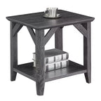 HomeStock Tavolino da Salotto con Piano Rettangolare in Legno, Grigio, Altezza 56 cm - 1 pezzo