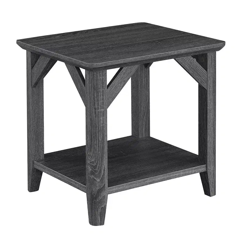 HomeStock Tavolino da Salotto con Piano Rettangolare in Legno, Grigio, Altezza 56 cm - 1 pezzo