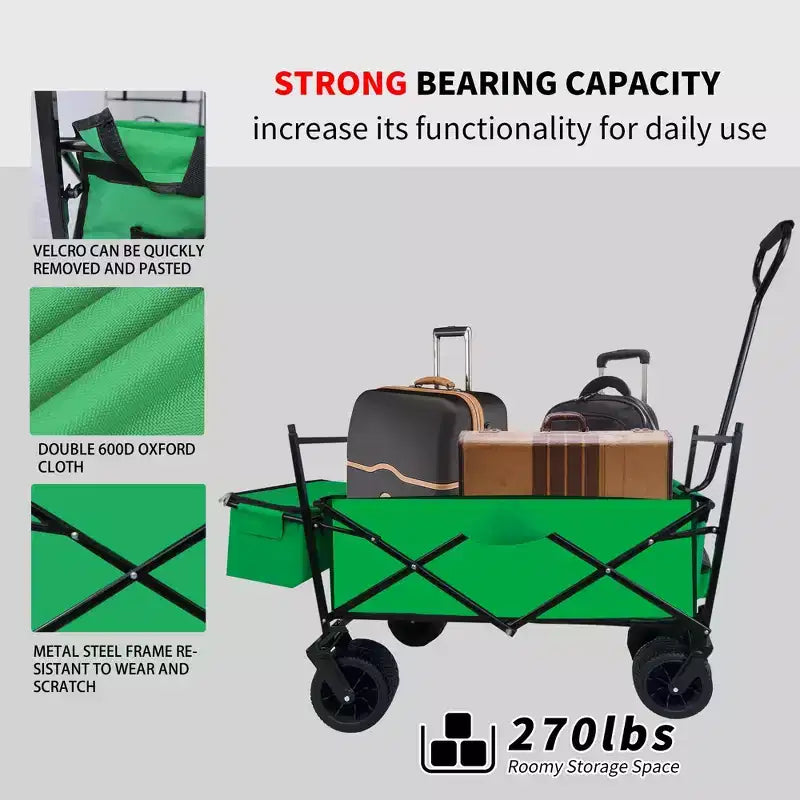 Carrello pieghevole TROPOW C verde per campeggio/spesa (confezione da 1)