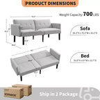 Divano Letto Futon, Divanetto Compatto, Divano Letto Moderno di Metà Secolo, Divano Convertibile