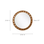 Specchio rotondo da parete con cornice in legno naturale LuxenHome, 28 decorazioni rustiche in legno marrone