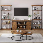 Libreria industriale a 6 ripiani Coolmee, scaffale alto rustico con telaio in metallo, grande espositore vintage per camera da letto, soggiorno e ufficio domestico