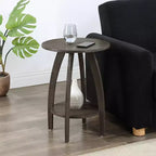 HomeStock Belmont Tavolino da Divano con Ripiano Ispirazione Scandinava Moderno di Metà Secolo Mobili d'Appoggio a Due Livelli per Soggiorno