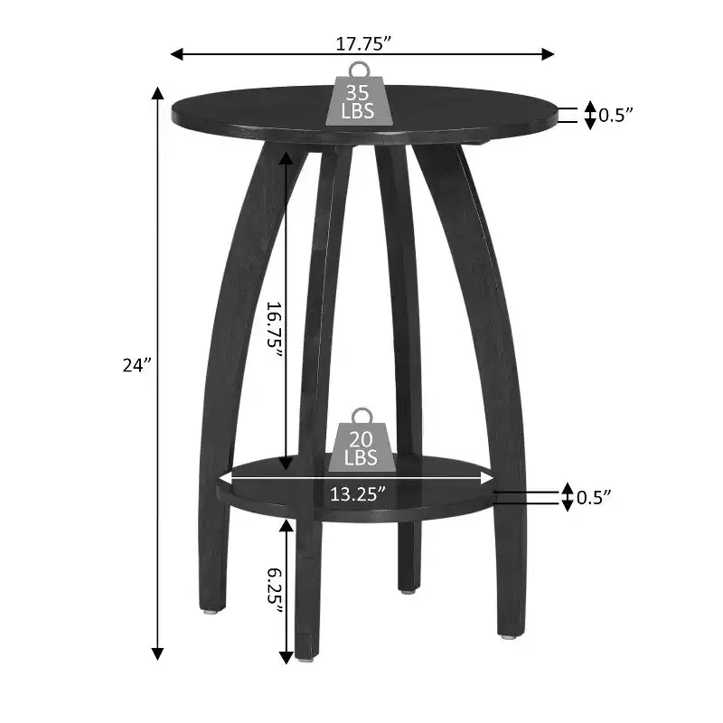 HomeStock Belmont Tavolino da Divano con Ripiano Ispirazione Scandinava Moderno di Metà Secolo Mobili d'Appoggio a Due Livelli per Soggiorno
