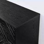 Madia da 153 cm con contenitore, credenza in stile rustico con motivo geometrico e ripiani regolabili, porta TV per soggiorno