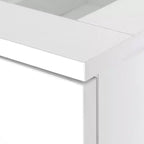 Comò moderno a 4 cassetti con piano in vetro temperato a LED, organizzatore per camera da letto e soggiorno