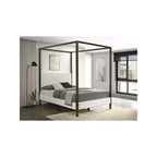 Coaster, letto a baldacchino Monroe imbottito Queen color vaniglia