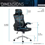 Sedia da Ufficio Ergonomica in Rete Okak, Sedia da Scrivania con Poggiatesta e Supporto Lombare, Sedia con Base a Crociera Cromata per Ufficio, Casa, Nera