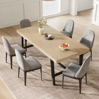 Tavolo da Pranzo Industriale per 6-8 Persone, Tavolo da Pranzo Rettangolare Lungo 200 cm, Tavolo da Cucina in Legno con Robusta Struttura in Metallo per Sala da Pranzo