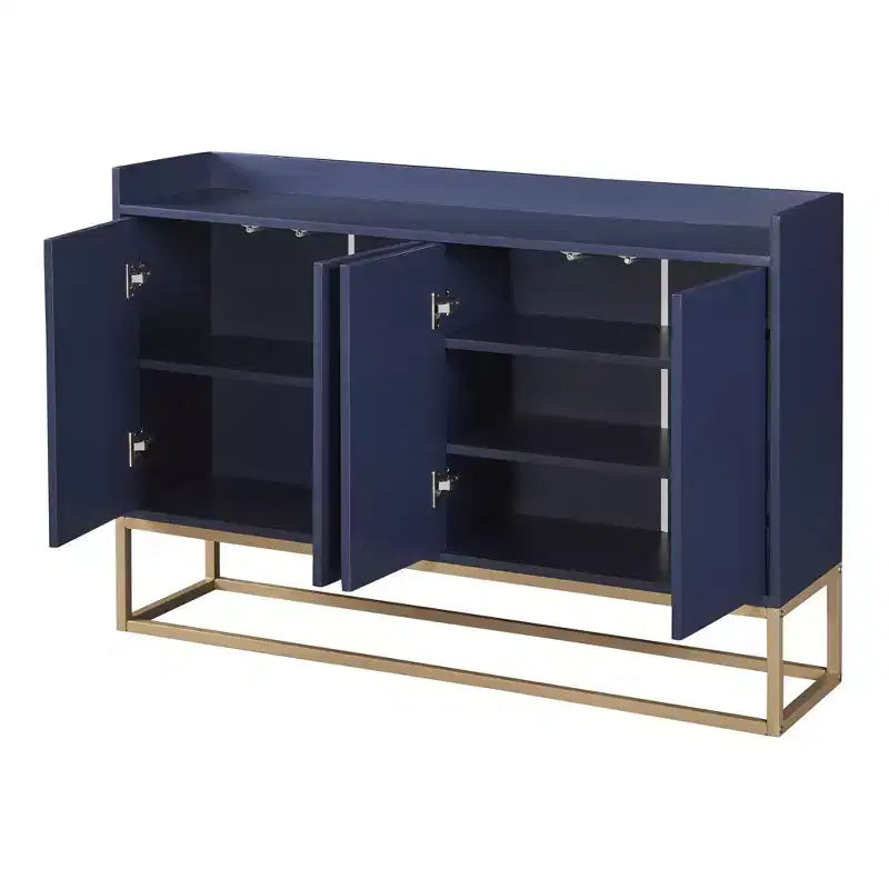 Okak Credenza Elegante, Mobile Buffet con 4 Ante e 4 Ripiani, Mobile Contenitore per Soggiorno, Sala da Pranzo, Cucina