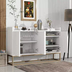 Okak Credenza Elegante, Mobile Buffet con 4 Ante e 4 Ripiani, Mobile Contenitore per Soggiorno, Sala da Pranzo, Cucina