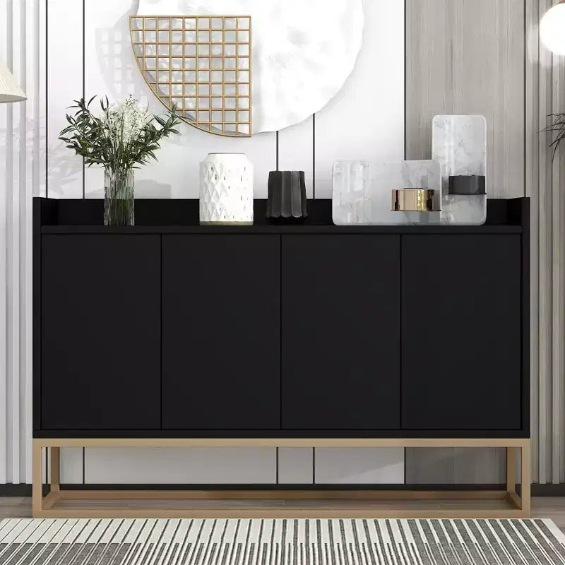 Okak Credenza Elegante, Mobile Buffet con 4 Ante e 4 Ripiani, Mobile Contenitore per Soggiorno, Sala da Pranzo, Cucina